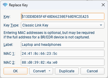 Key entry dialog